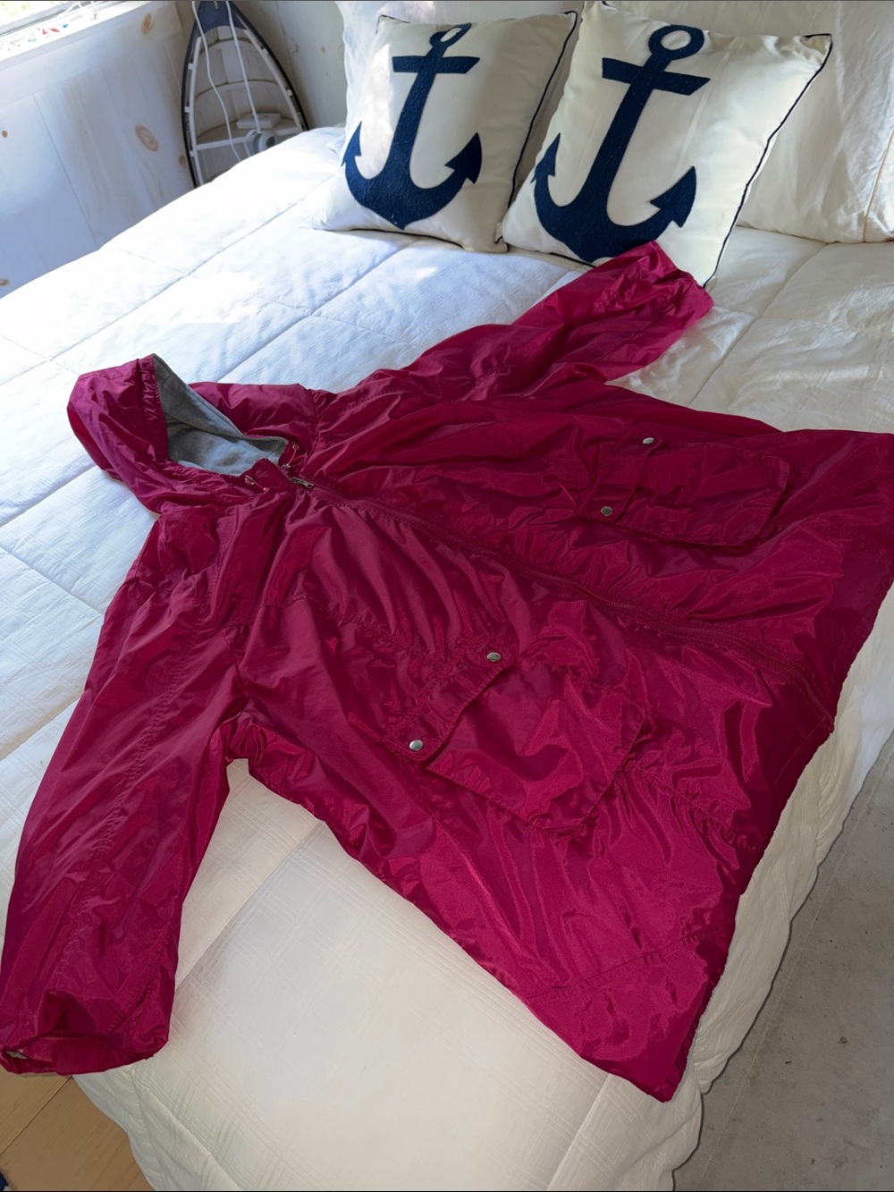 Source Unknown Hot Pink Hooded Windbreaker Jacket
